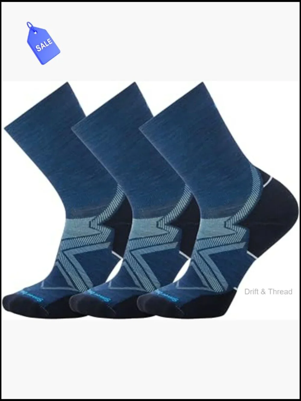 Men's Cold Weather Running Crew Socks – Merino Wool, Indestructawool, 3 Pack